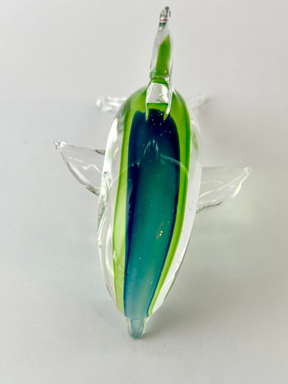 Hand-blown Artisan Glass Dolphin Figure, Sommerso Technique, 6.5" EC - Picture 7 of 10